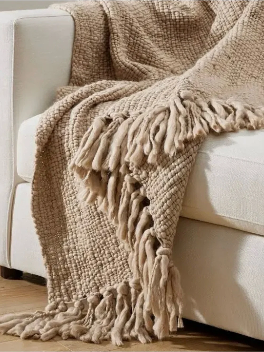 Pottery Barn metallic thread throw